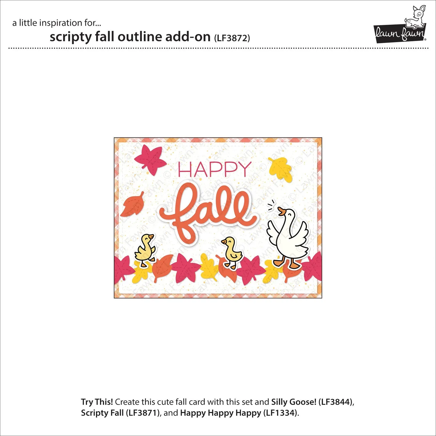 Lawn Fawn Scripty Fall Outline Add-On Stanze LF3872 Herbst