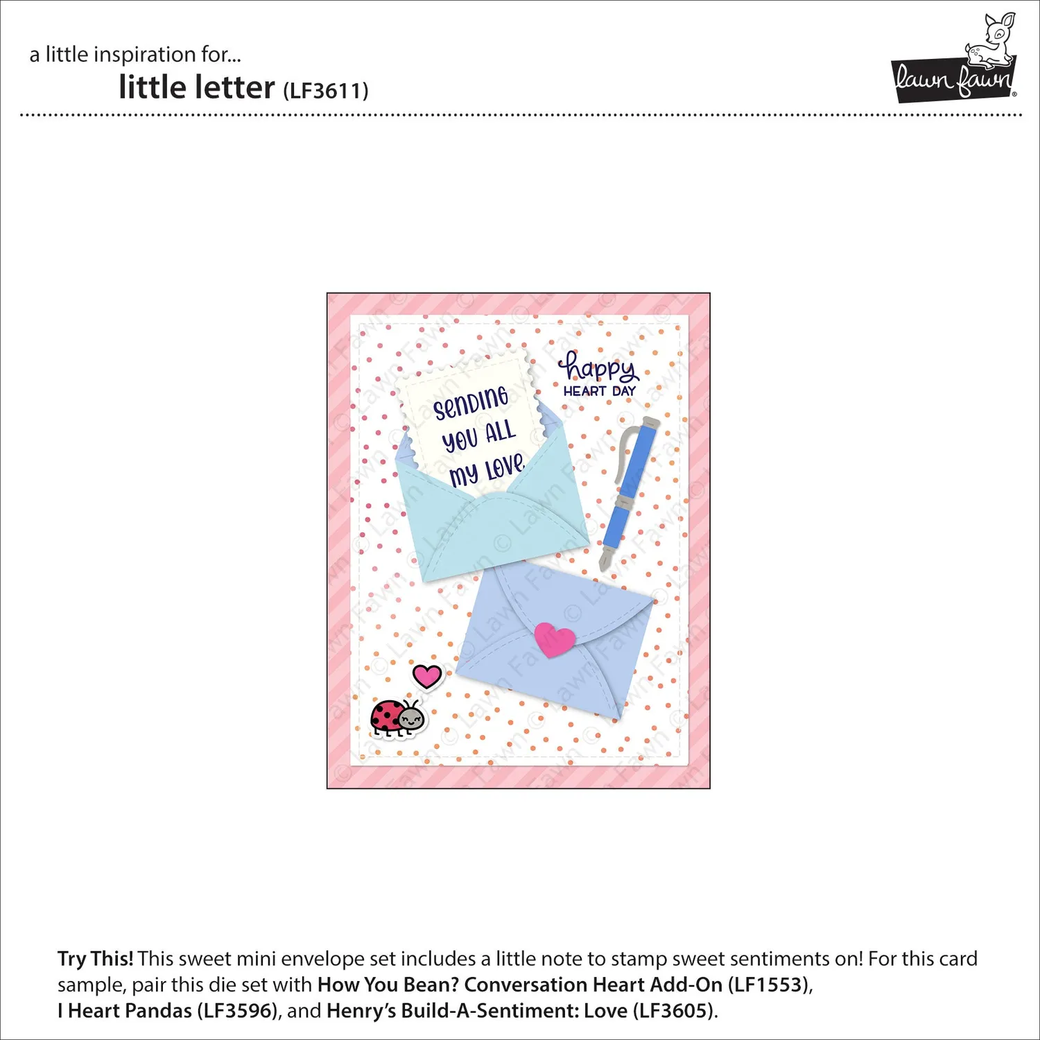 Lawn Fawn Lawn Cuts Little Letter Stanzen Briefumschlag