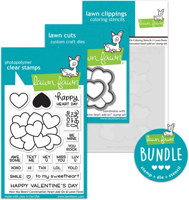 Lawn Fawn How You Bean Conversation Heart Stempel Bundle