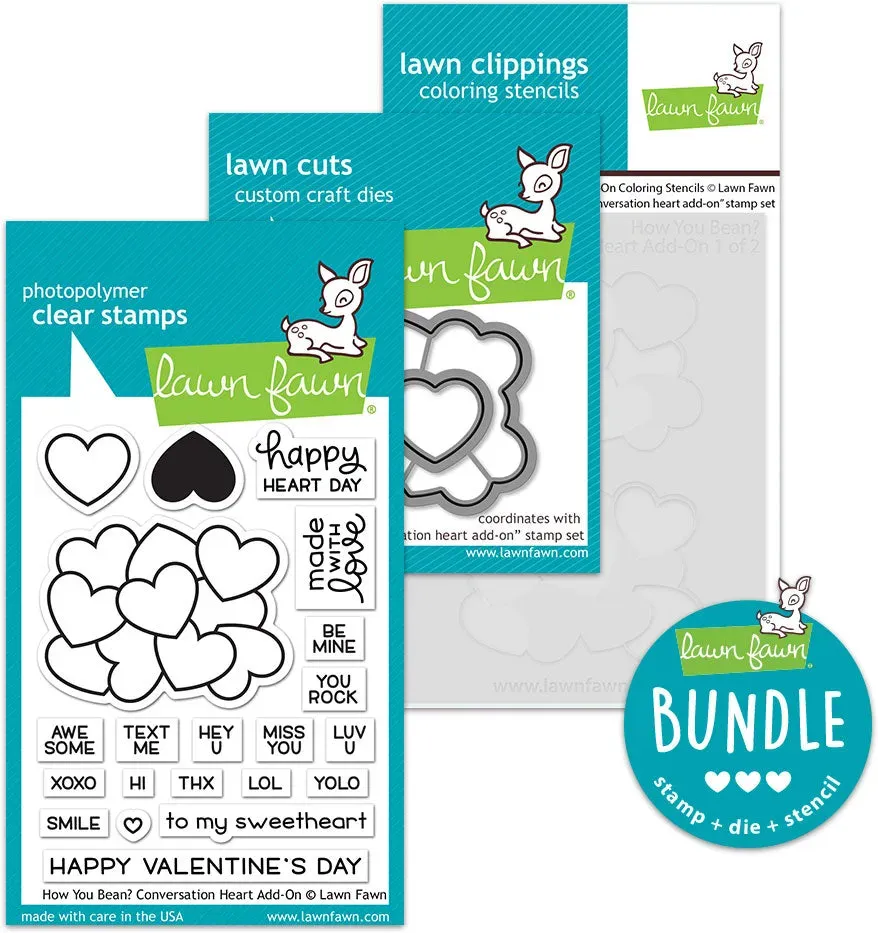 Lawn Fawn How You Bean Conversation Heart Stempel Bundle