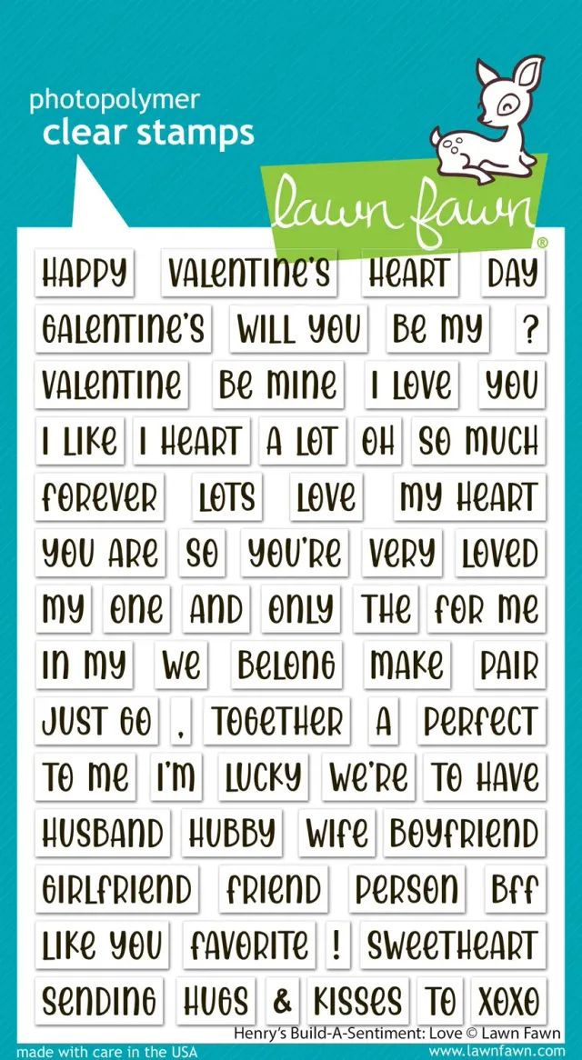 Lawn Fawn Henry Build Sentiment Love Stempel
