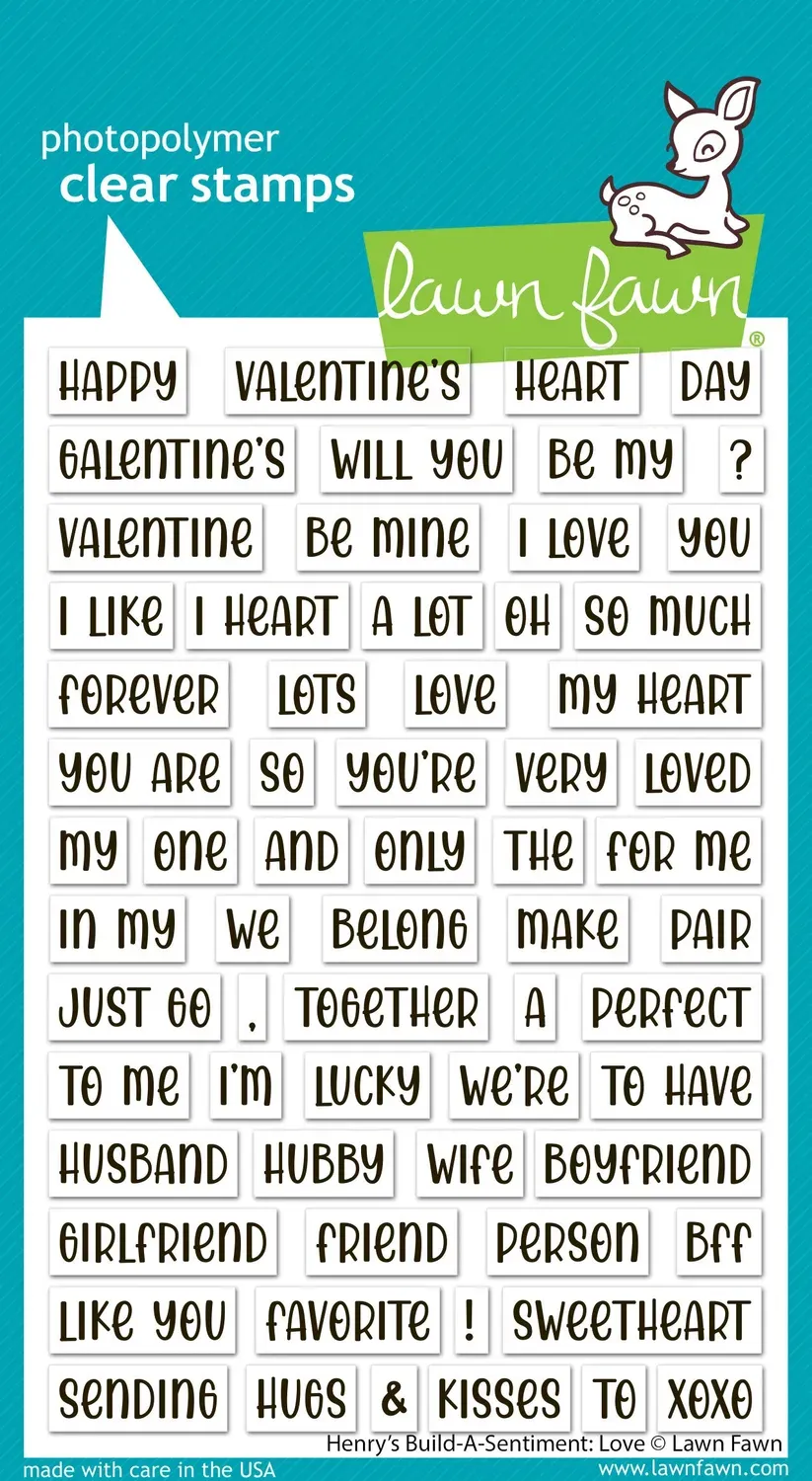 Lawn Fawn Henry Build Sentiment Love Stempel