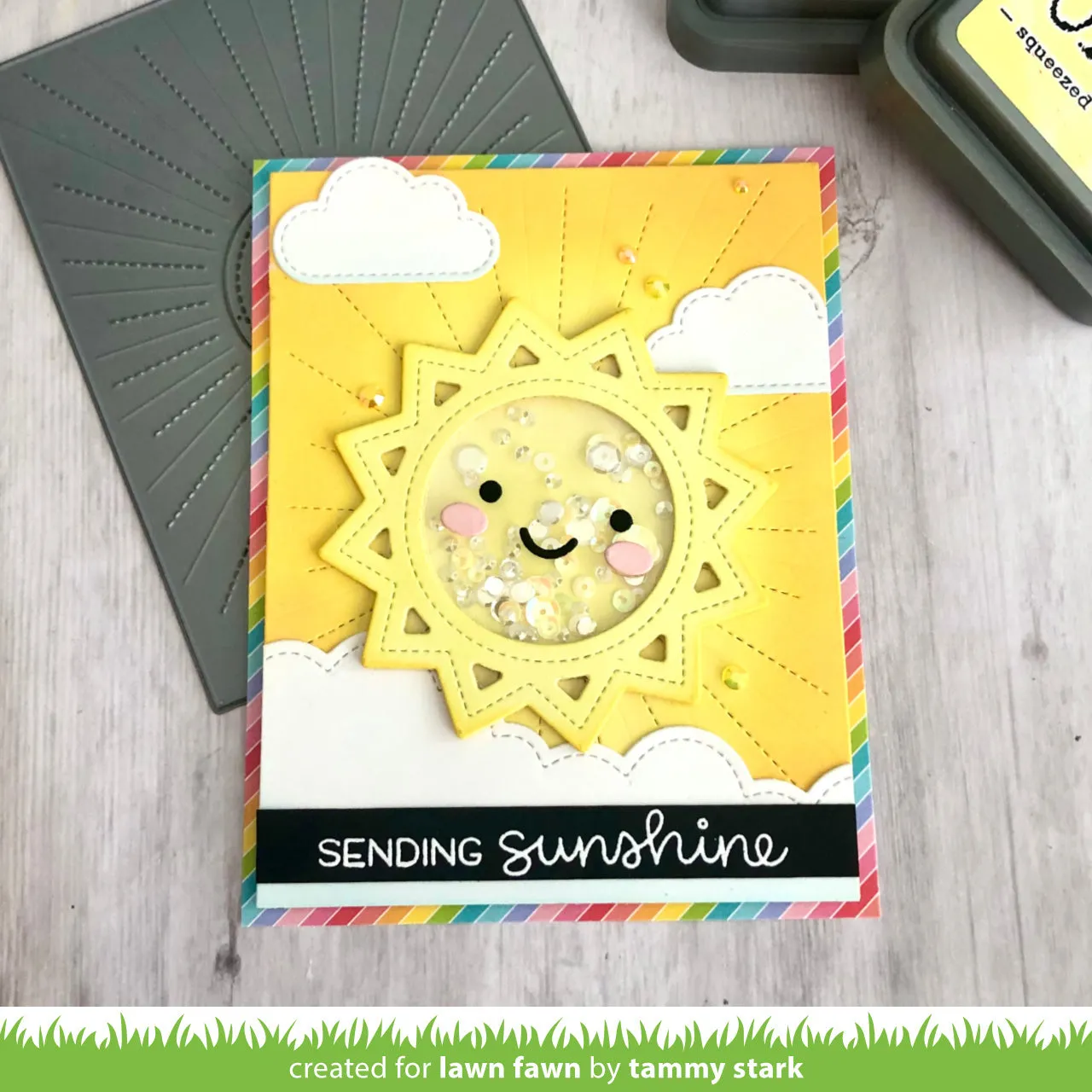 Lawn Fawn Lawn Cuts Stitched Sun Frame Stanzen Sonne