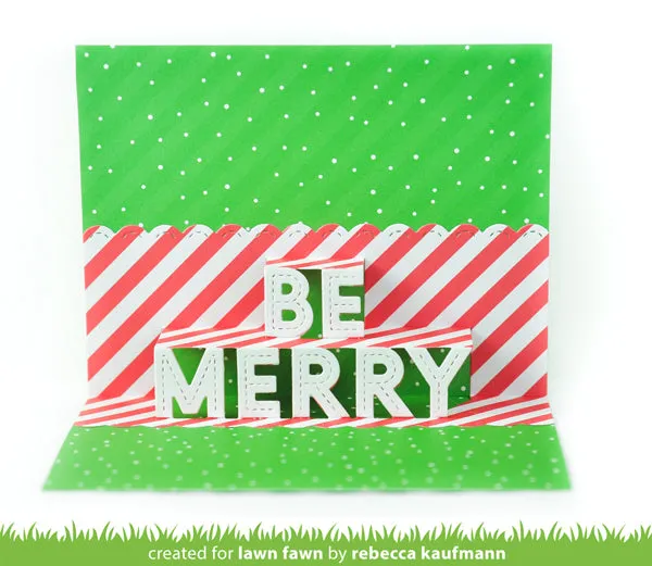 Lawn Fawn Pop-Up Be Merry Stanzschablone Weihnachten
