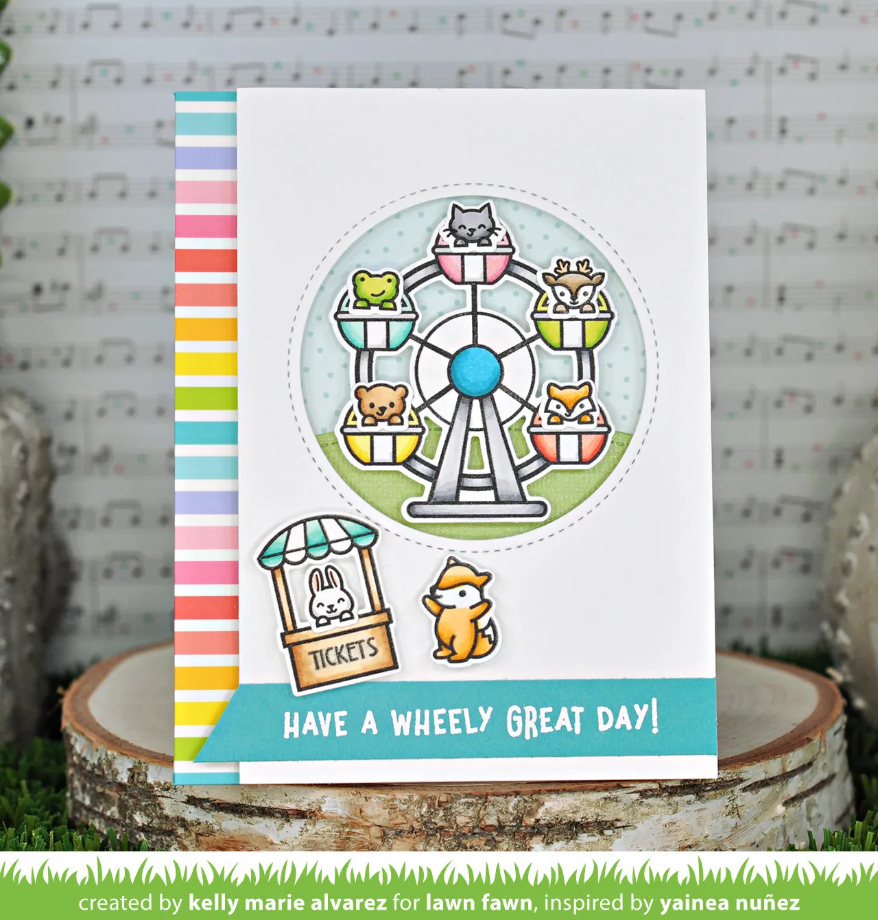 Lawn Fawn Vertical Rainbow Stripes Washi Tape 15mm