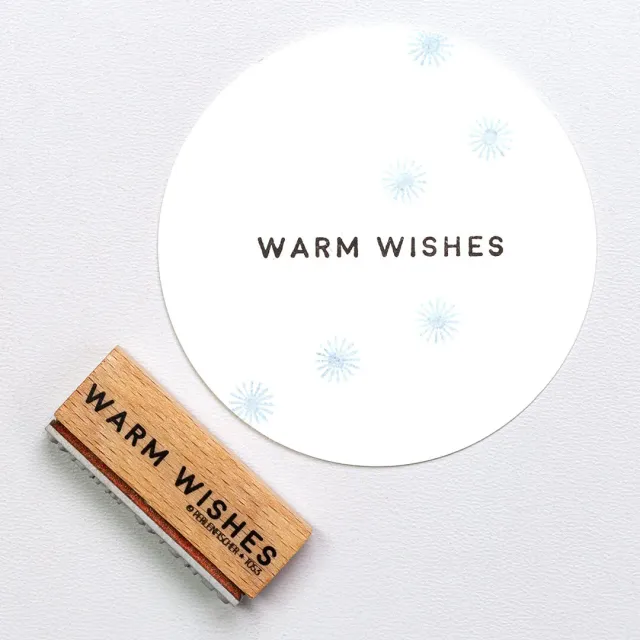 Perlenfischer Warm wishes Stempel Schriftzug 4 x 42 mm