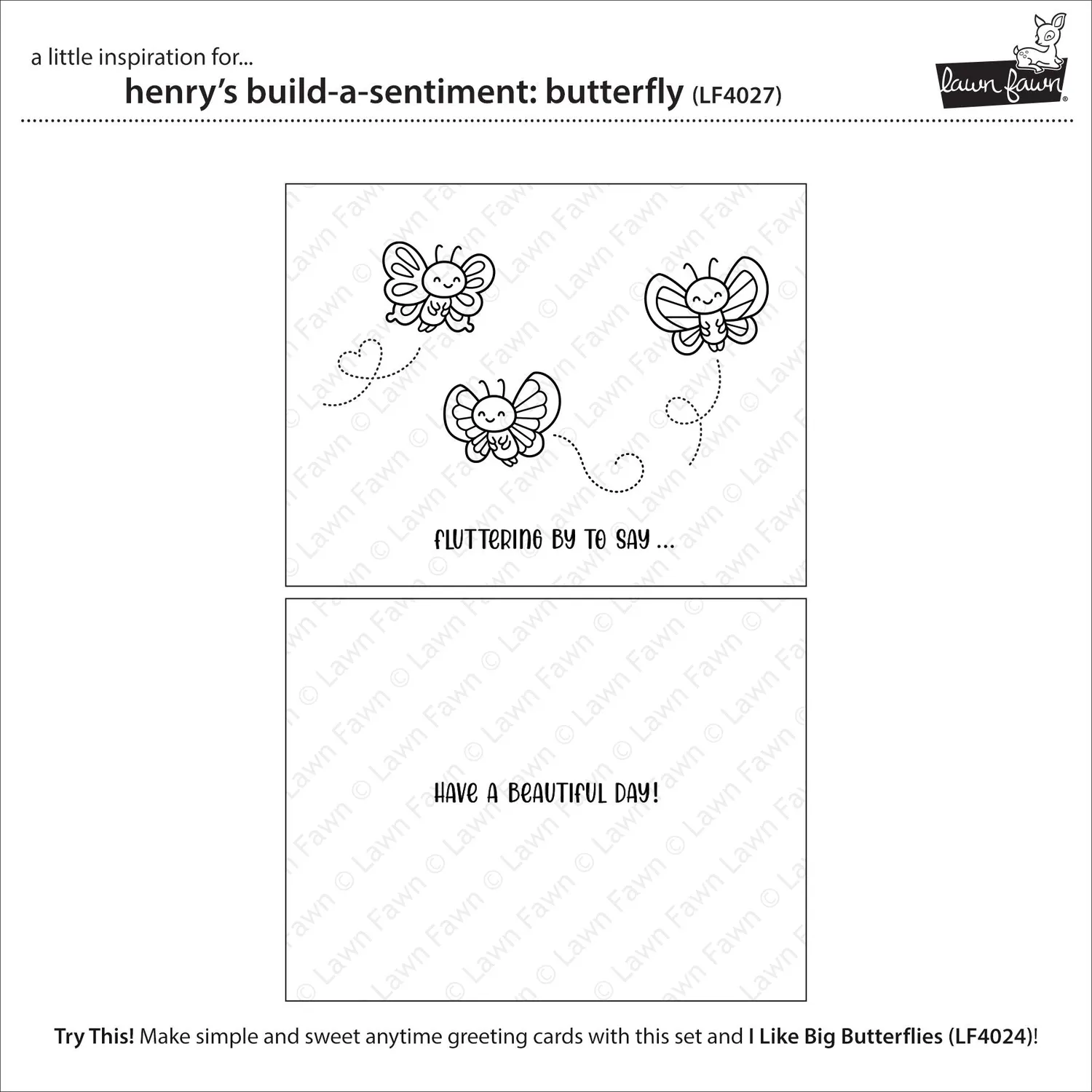 Lawn Fawn Henry's Butterfly Spruchstempel Schmetterling
