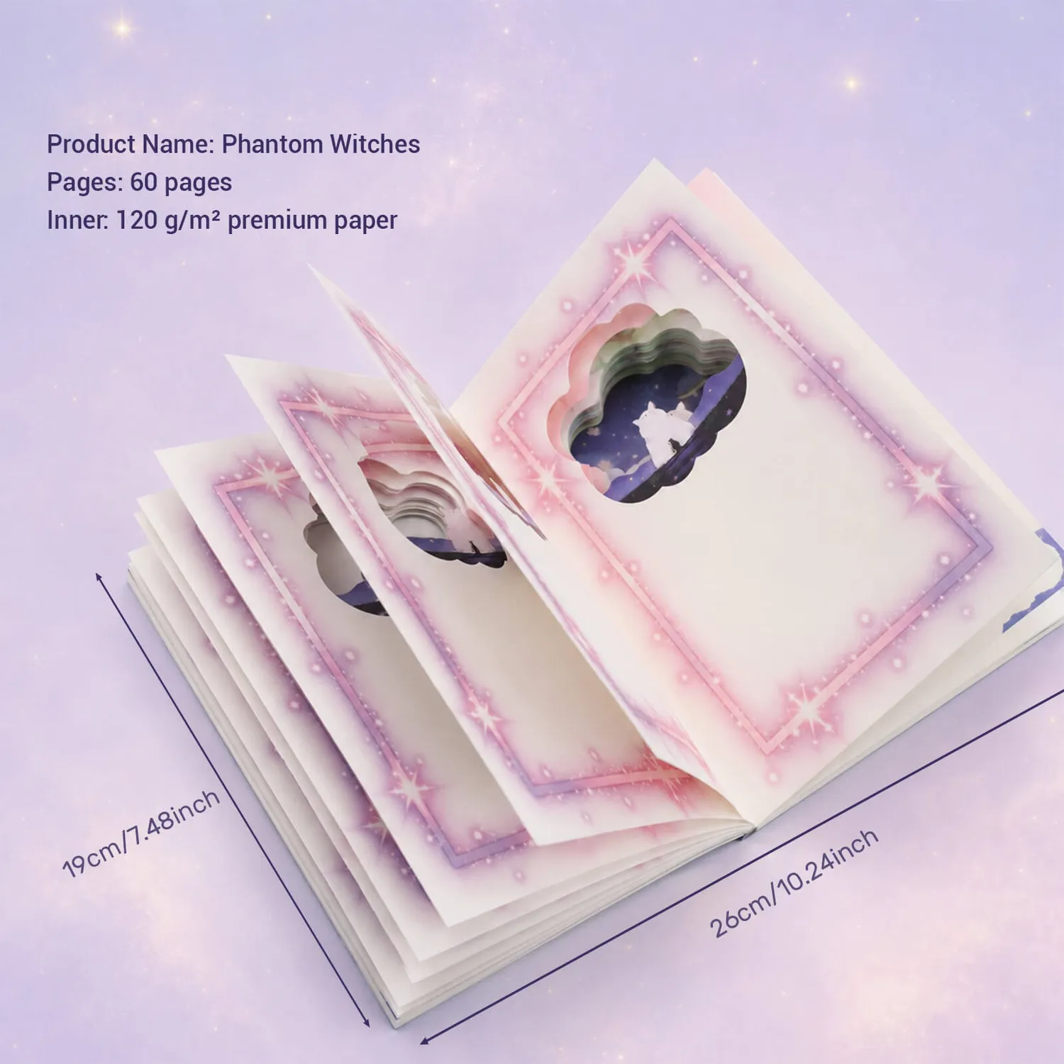 Ieebee Starlit Fairy Dreams 3D Journal 60 Seiten Sternenhimmel