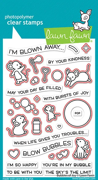 Lawn Fawn Bubbles of Joy Lawn Cuts Stanze Mäuse