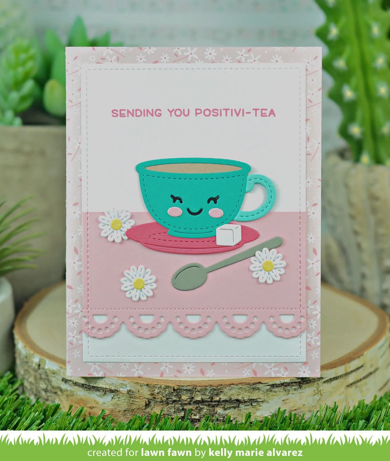 Lawn Fawn Lawn Cuts Stitched Teacup Stanze Teetasse