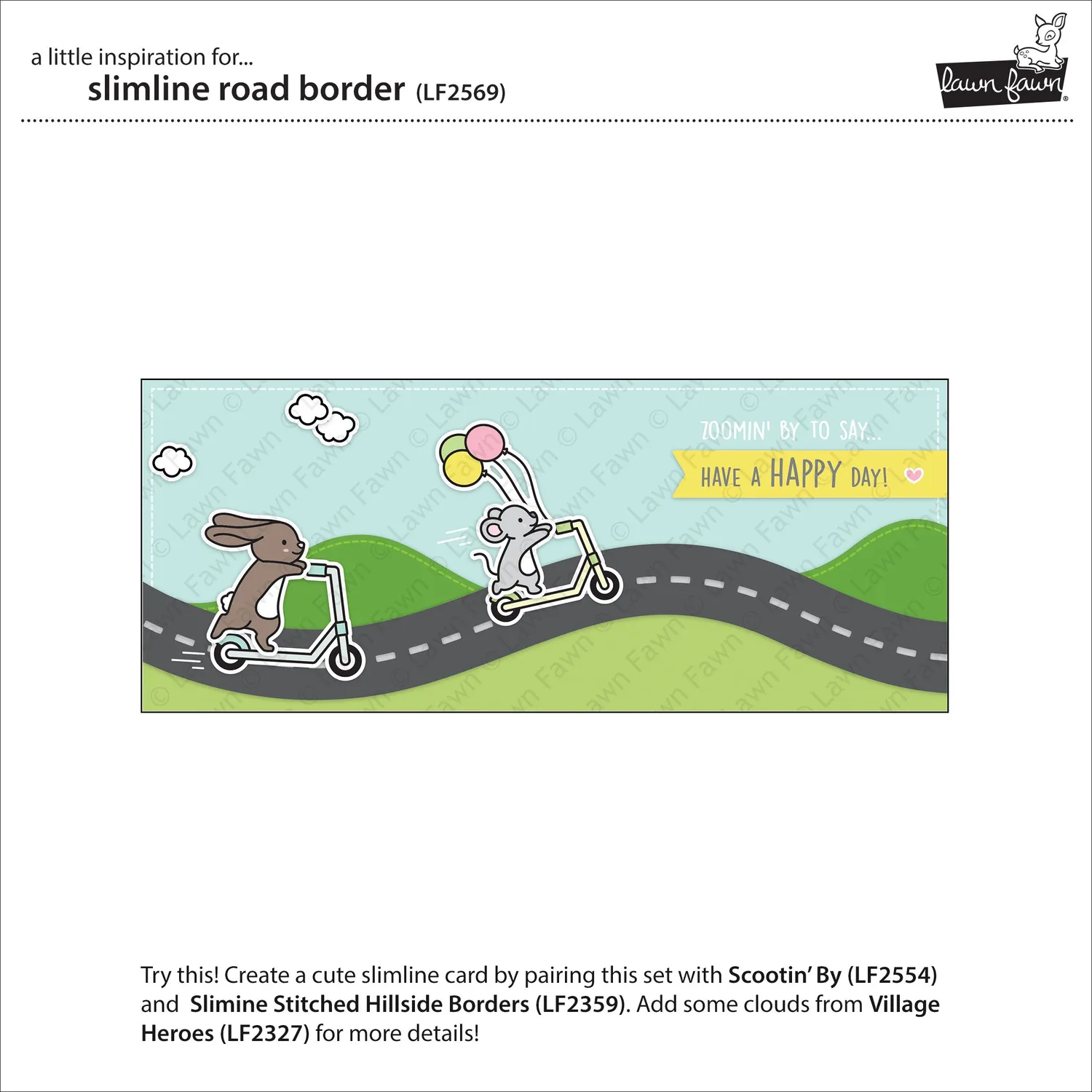 Lawn Fawn Slimline Road Border Stanze 22,8 cm