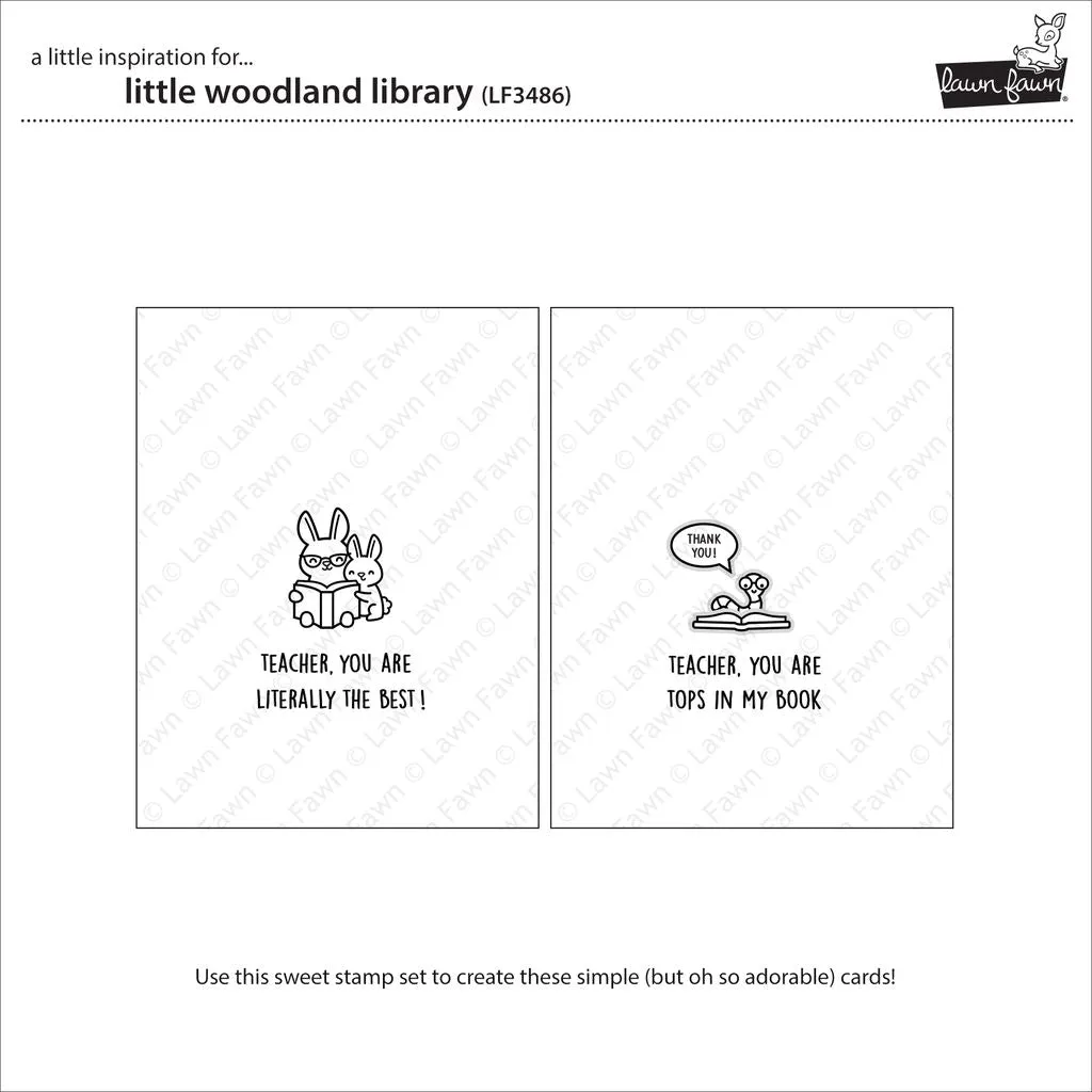 Lawn Fawn LF3486 Clear Stamps Waldbibliothek