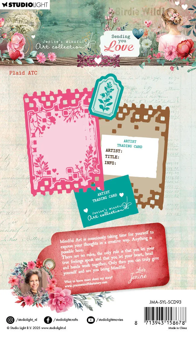 Jenine’s Mindful Art Sending You Love Plaid ATC Stempel Stanze Set