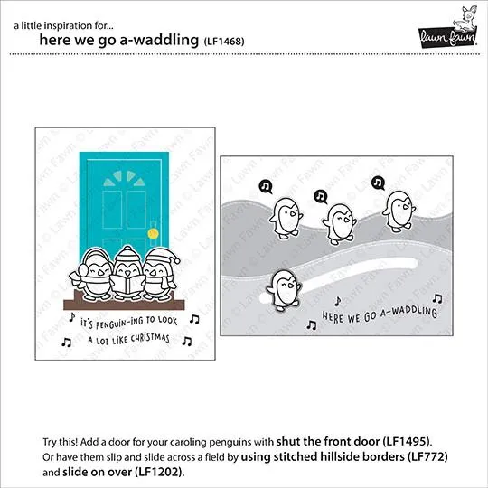 Lawn Fawn Here We Go A-Waddling LF1468 Stempelset