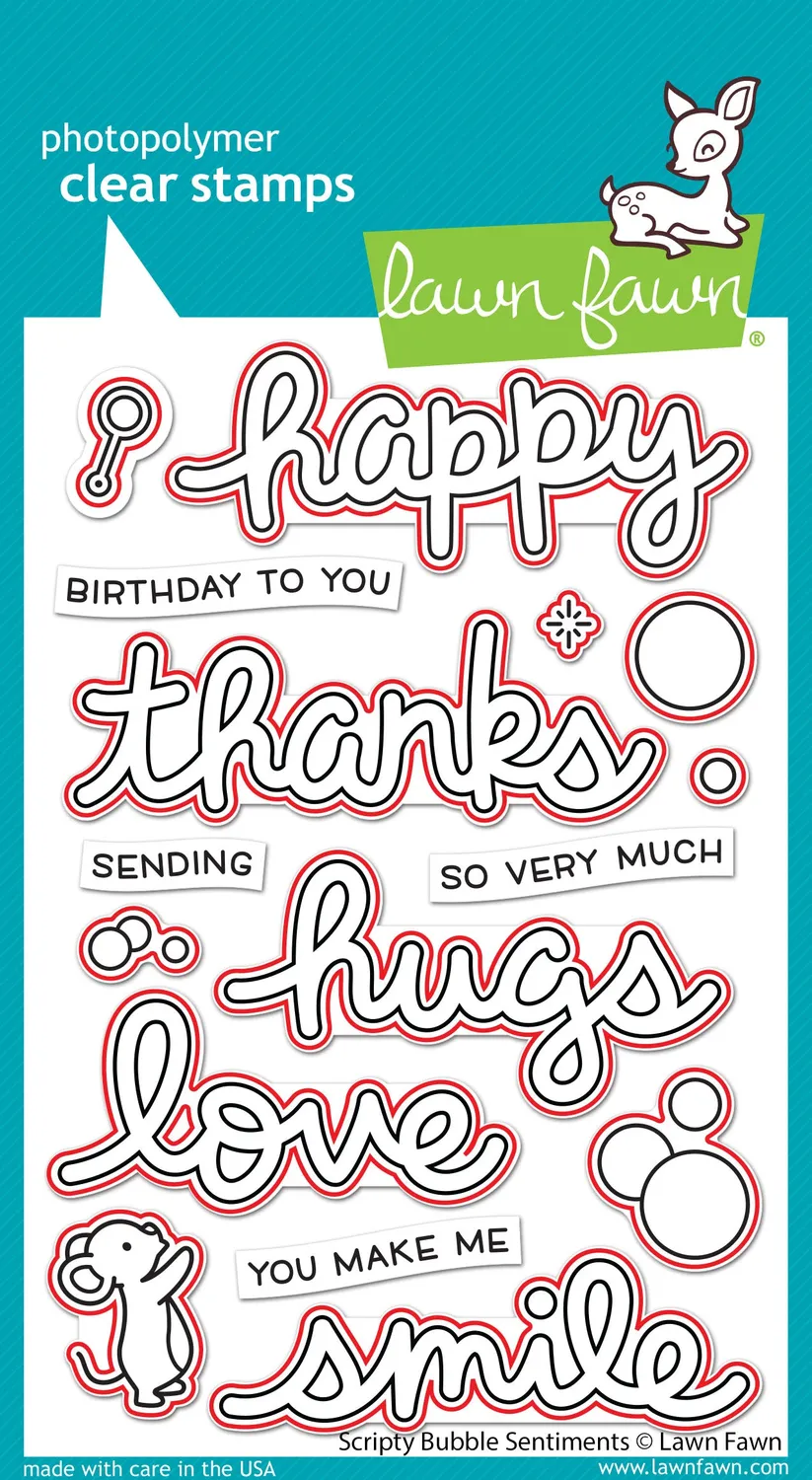 Lawn Fawn Scripty Bubble Sentiments Lawn Cuts Stanzen