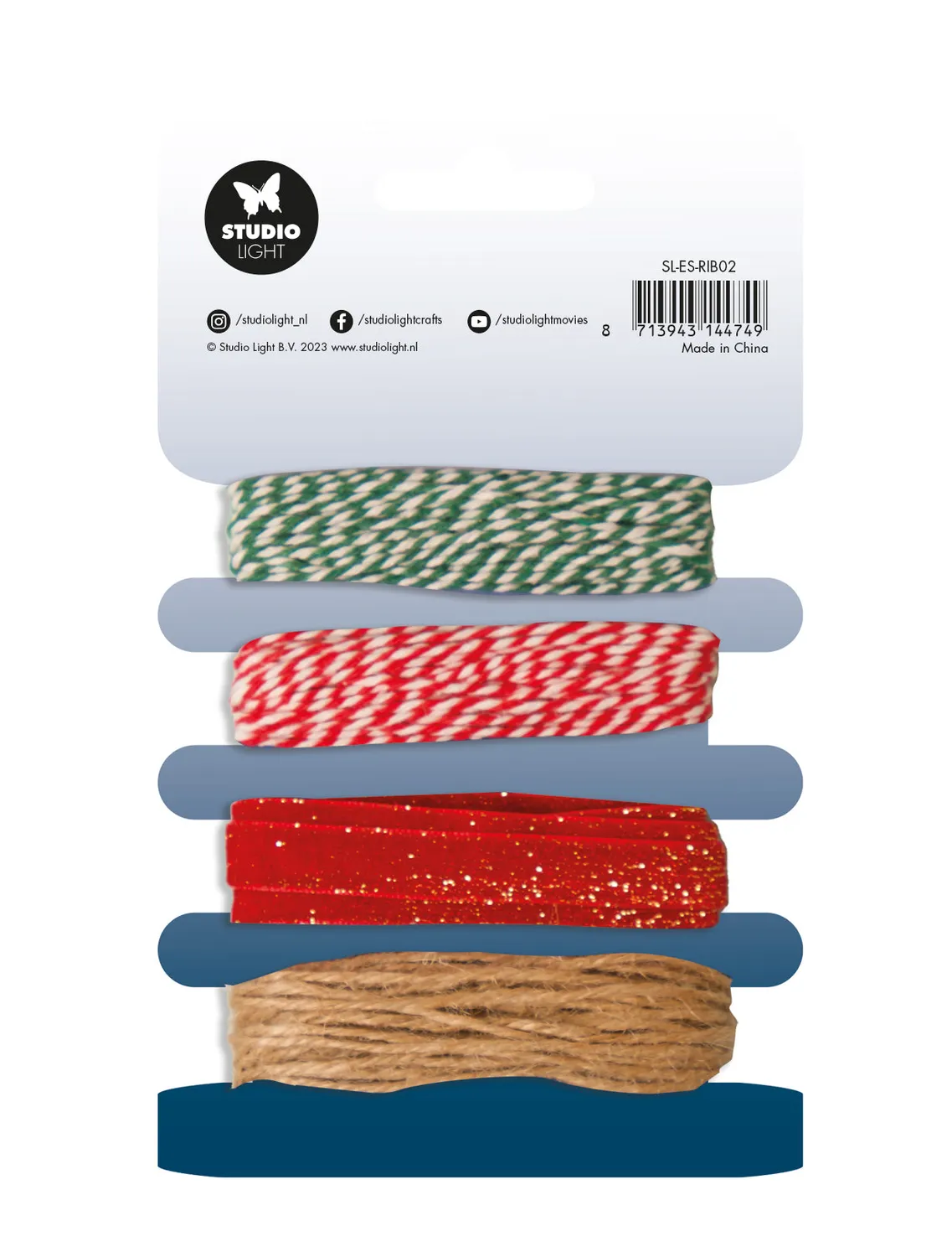 Studio Light Essentials Ribbon Craft Twine 4 Farben