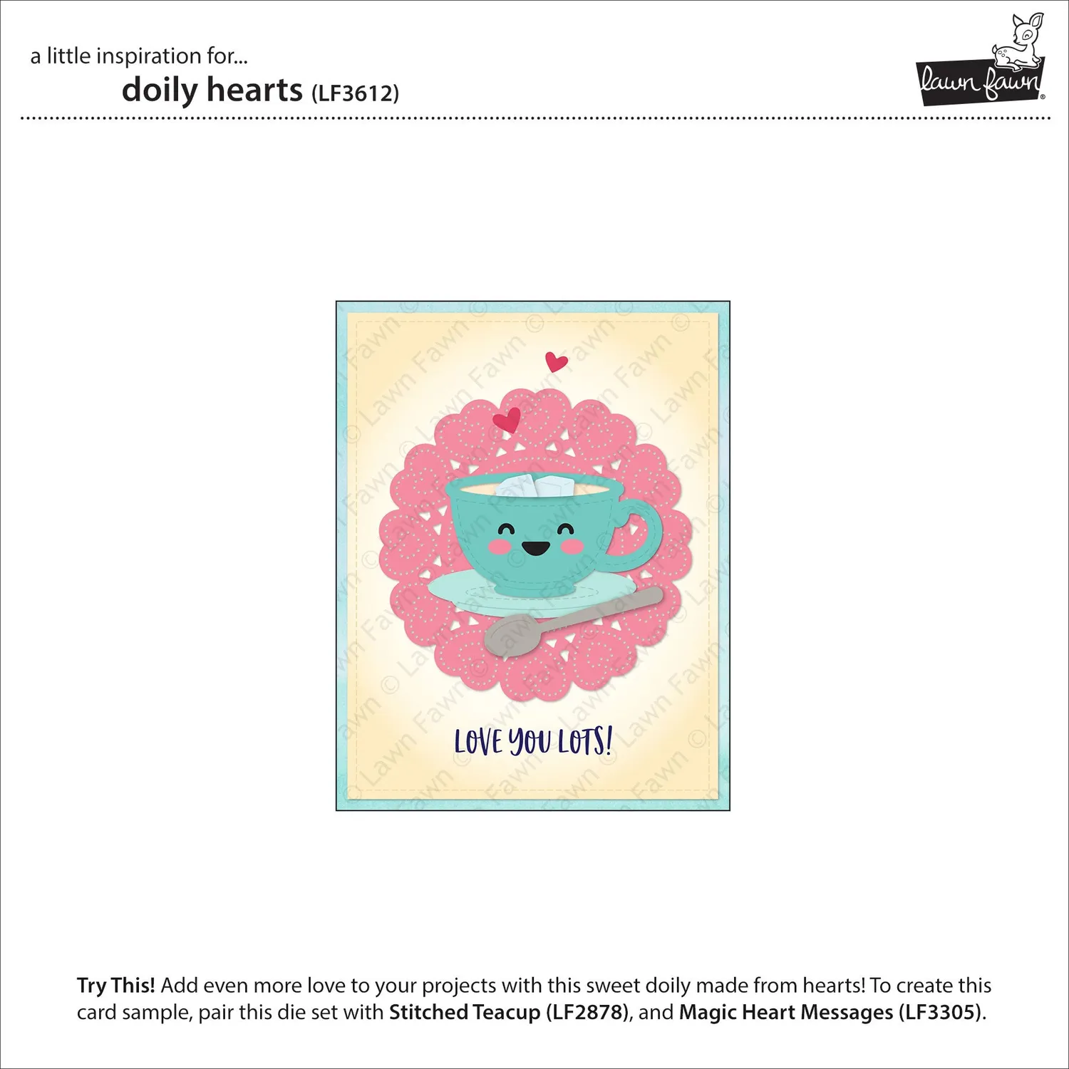 Lawn Fawn Doily Hearts Stanzschablone 8,6 cm Spitze