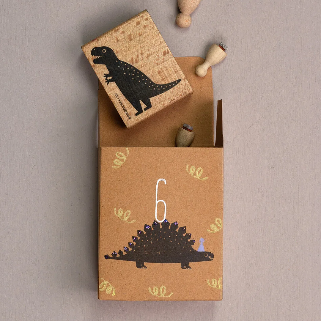 Perlenfischer Stegosaurus Stempel 72x32 mm Dino