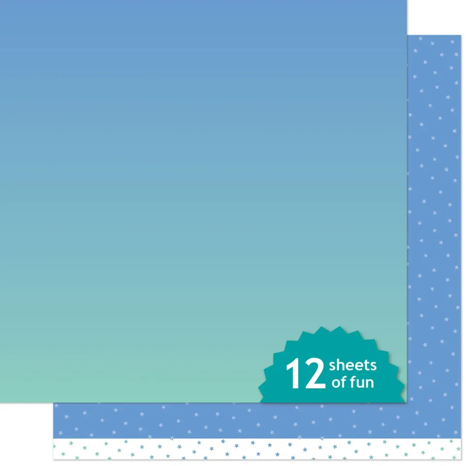 Lawn Fawn Gleeful Gradients Midday Skies Designpapier blau