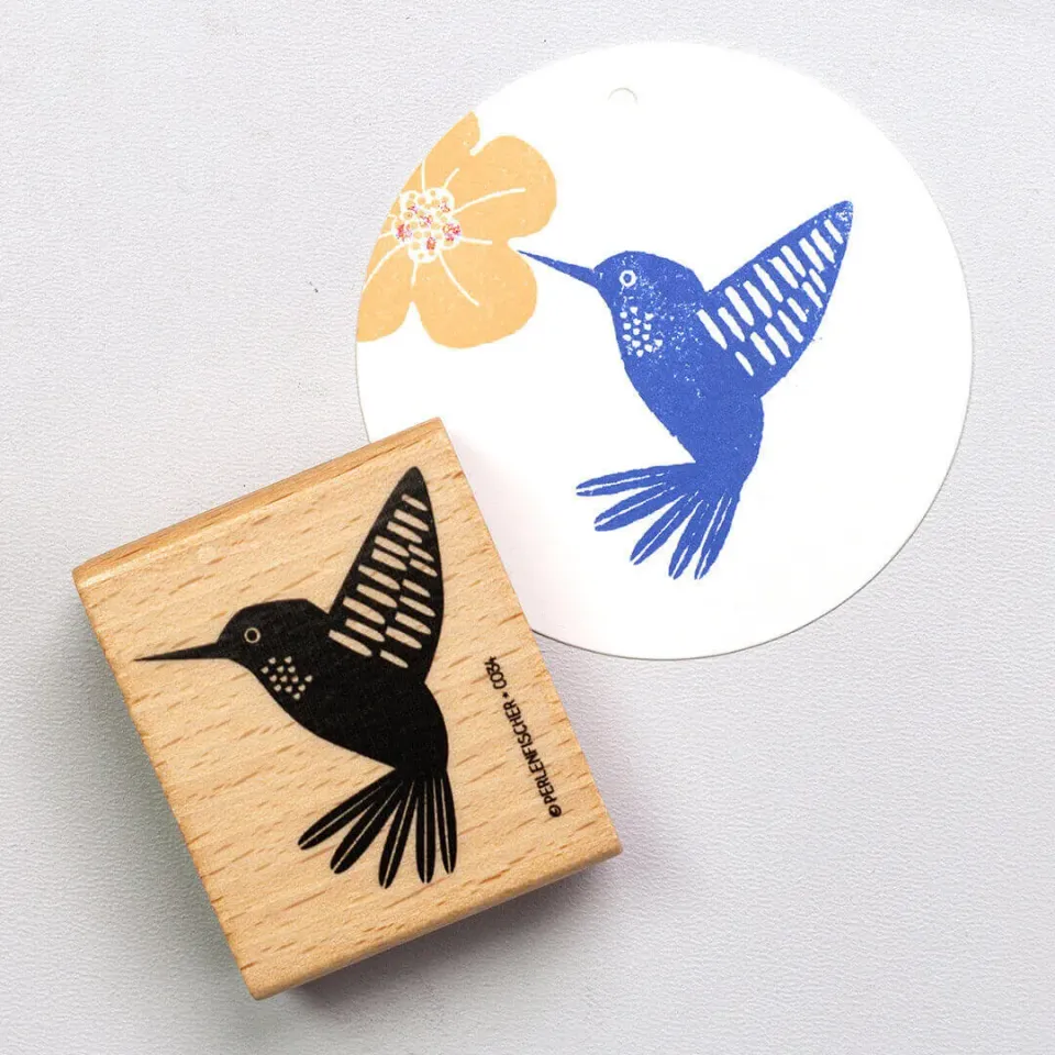 Perlenfischer Kolibri Stempel 48x40 mm Dschungel Motiv