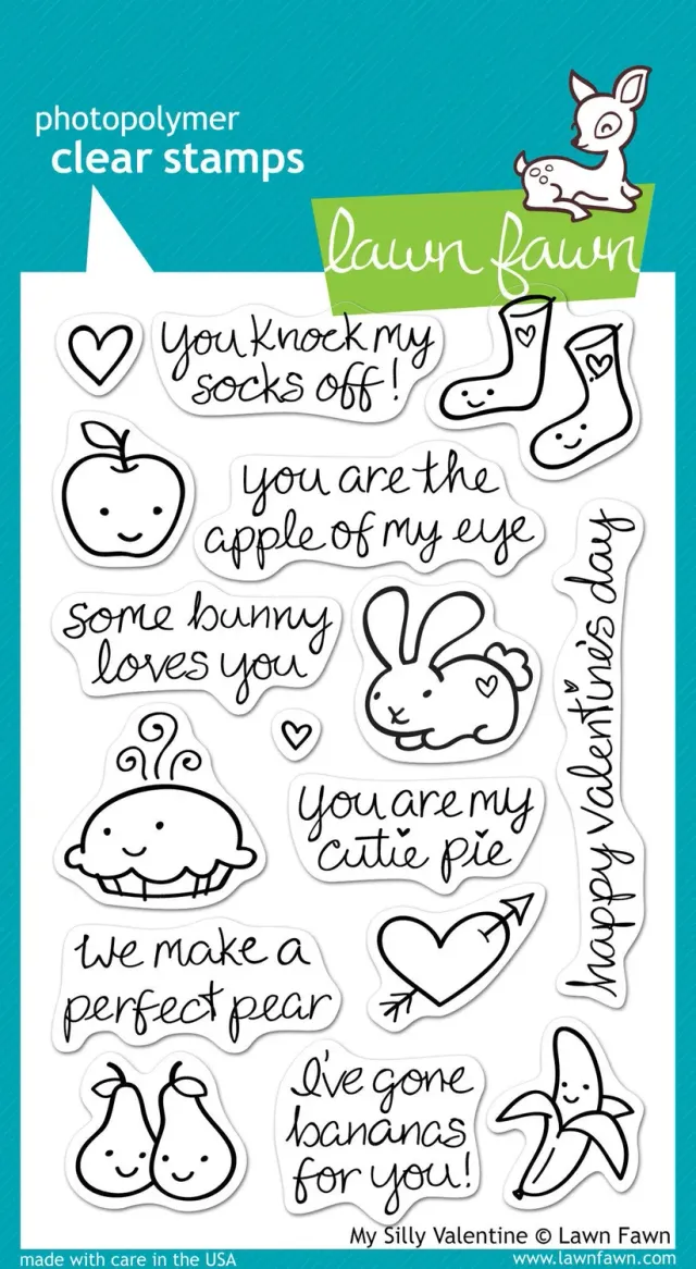 Lawn Fawn My Silly Valentine Stempel 16-teilig Liebe