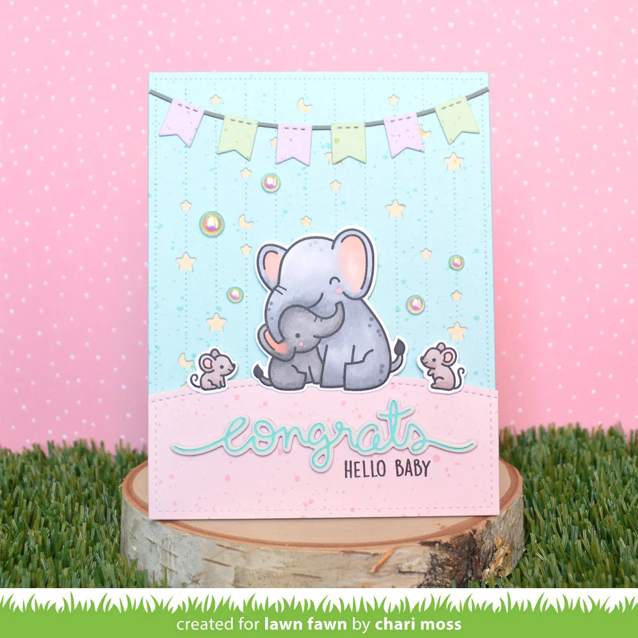 Lawn Fawn Lawn Cuts Dotted Moon and Stars Backdrop Portrait Stanze