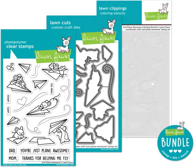 Lawn Fawn Just Plane Awesome Bundle Stempelset 3-teilig