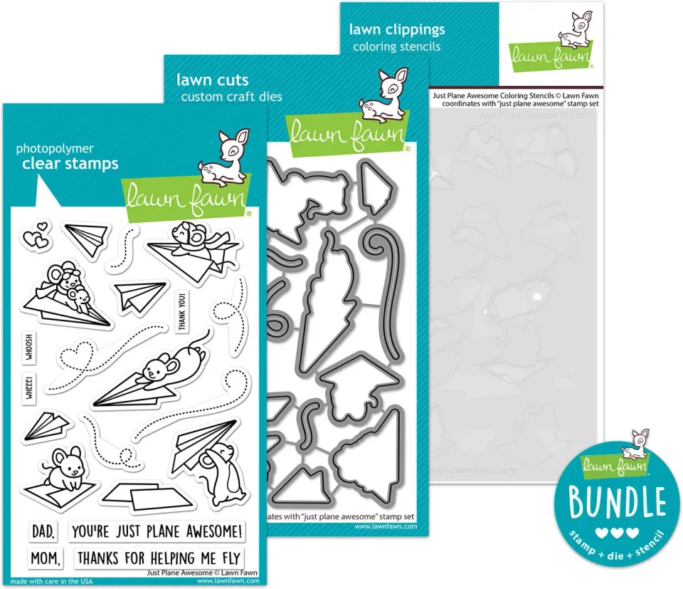 Lawn Fawn Just Plane Awesome Bundle Stempelset 3-teilig