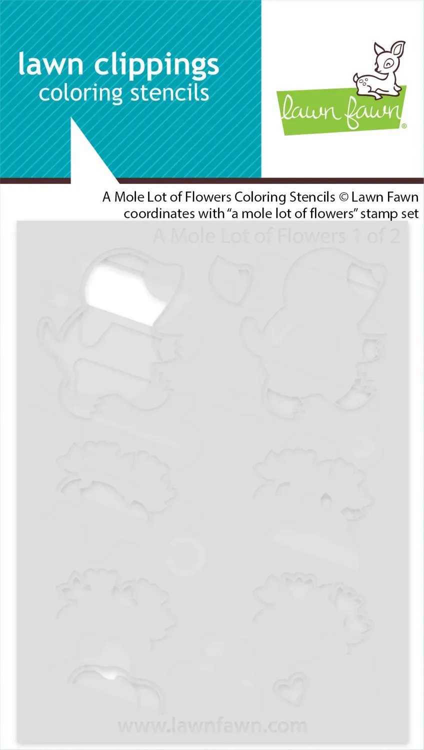 Lawn Fawn A Mole Lot of Flowers LF4033 Coloring Schablonen 2-teilig Frühling