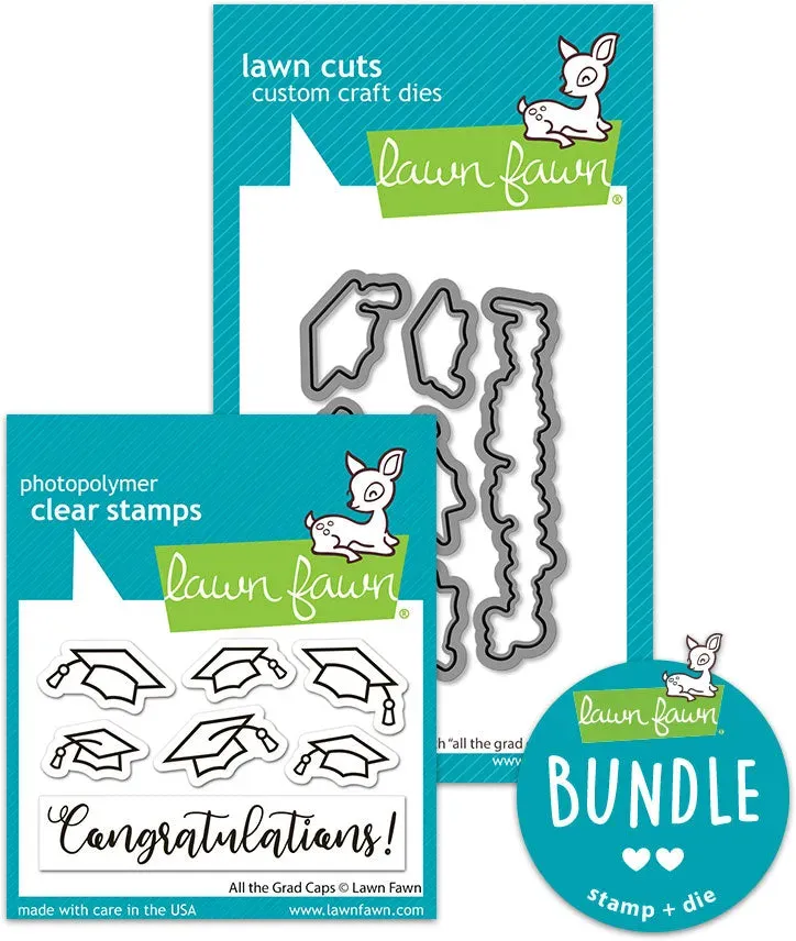 Lawn Fawn All the Grad Caps Stempel Stanzen Abschluss