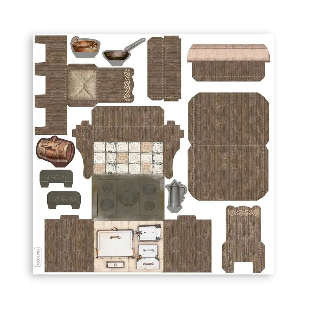 Stamperia Casa Granada 3D Papier Set Bastelbogen