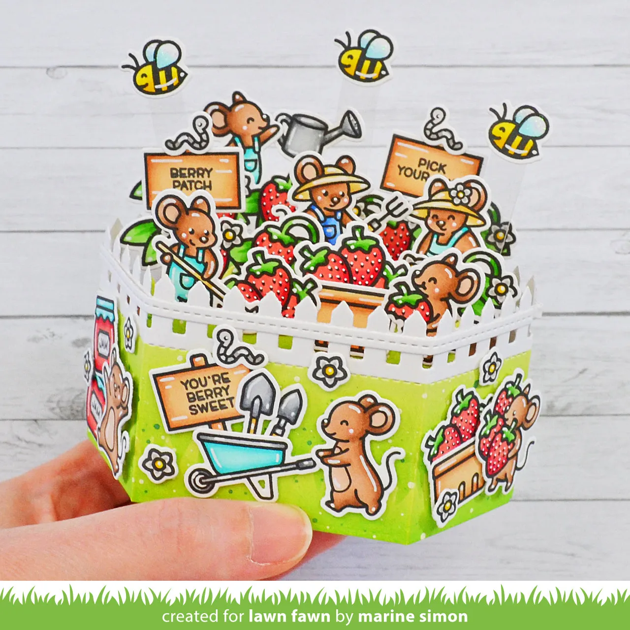 Lawn Fawn Platform Pop-Up Picket Fence Wrap Around Stanzschablonen