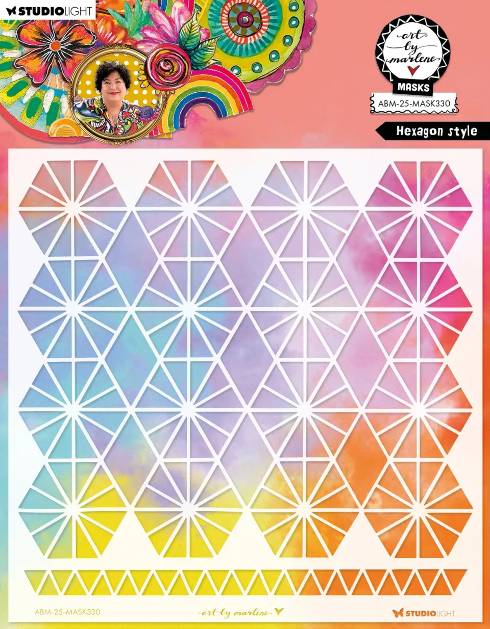 Art by Marlene 2025 Maske Hexagon Style Schablone