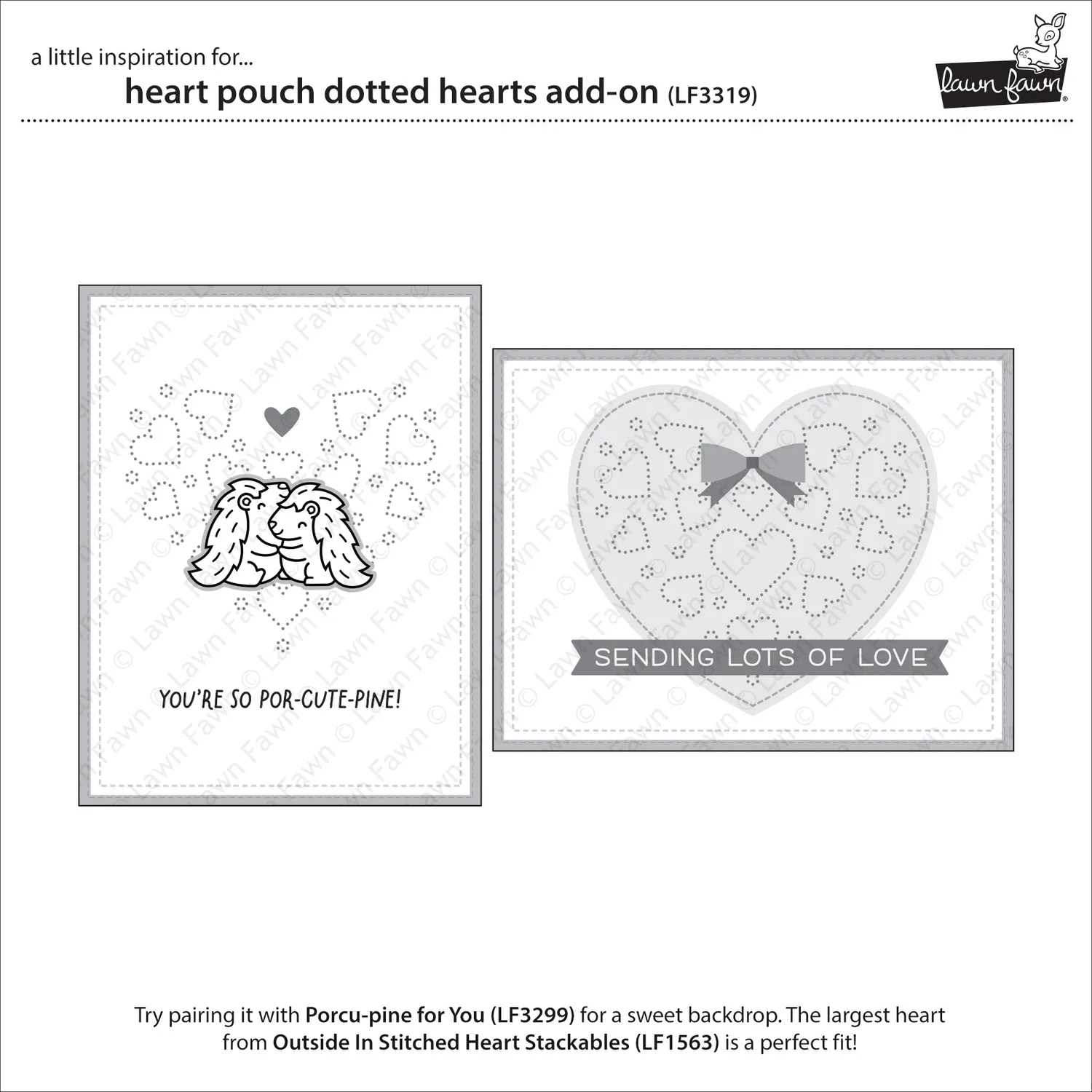 Lawn Fawn Lawn Cuts Heart Pouch Dotted Hearts Stanzschablone