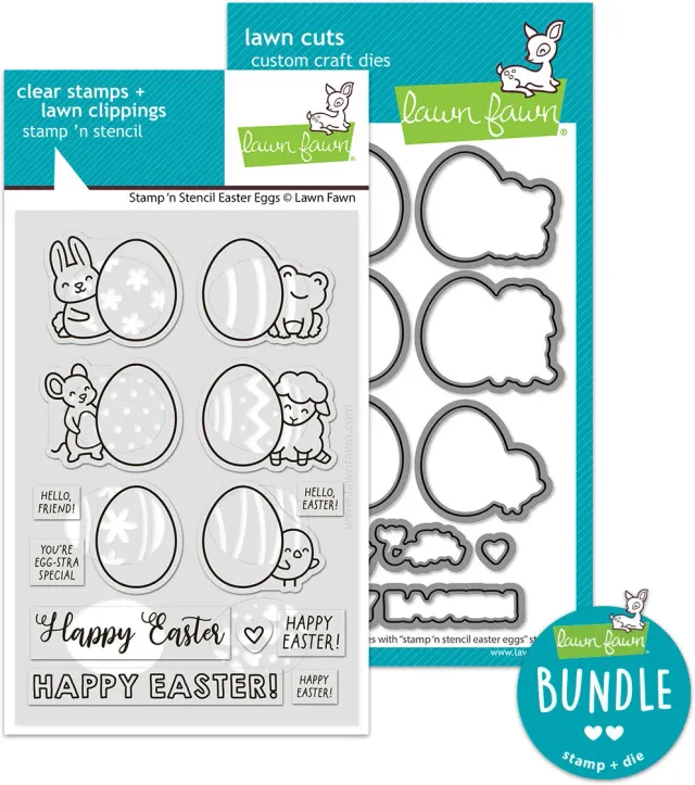 Lawn Fawn Stamp n Stencil Easter Eggs Bundle Ostern
