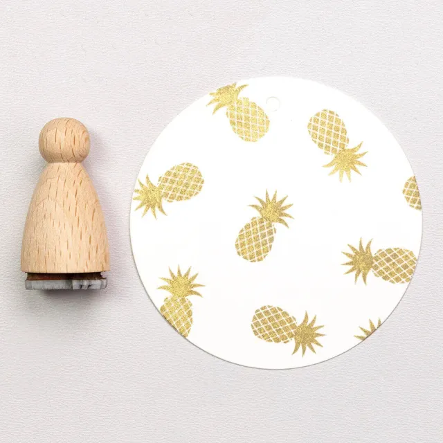 Perlenfischer Ananas klein Holzstempel 21x13 mm