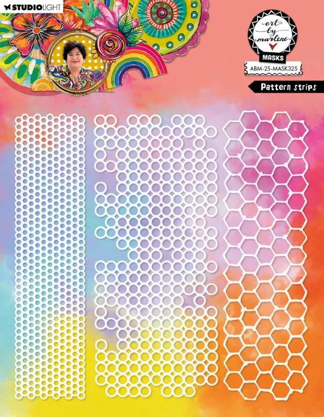 Art by Marlene 2025 Pattern Stripes Mask Schablone