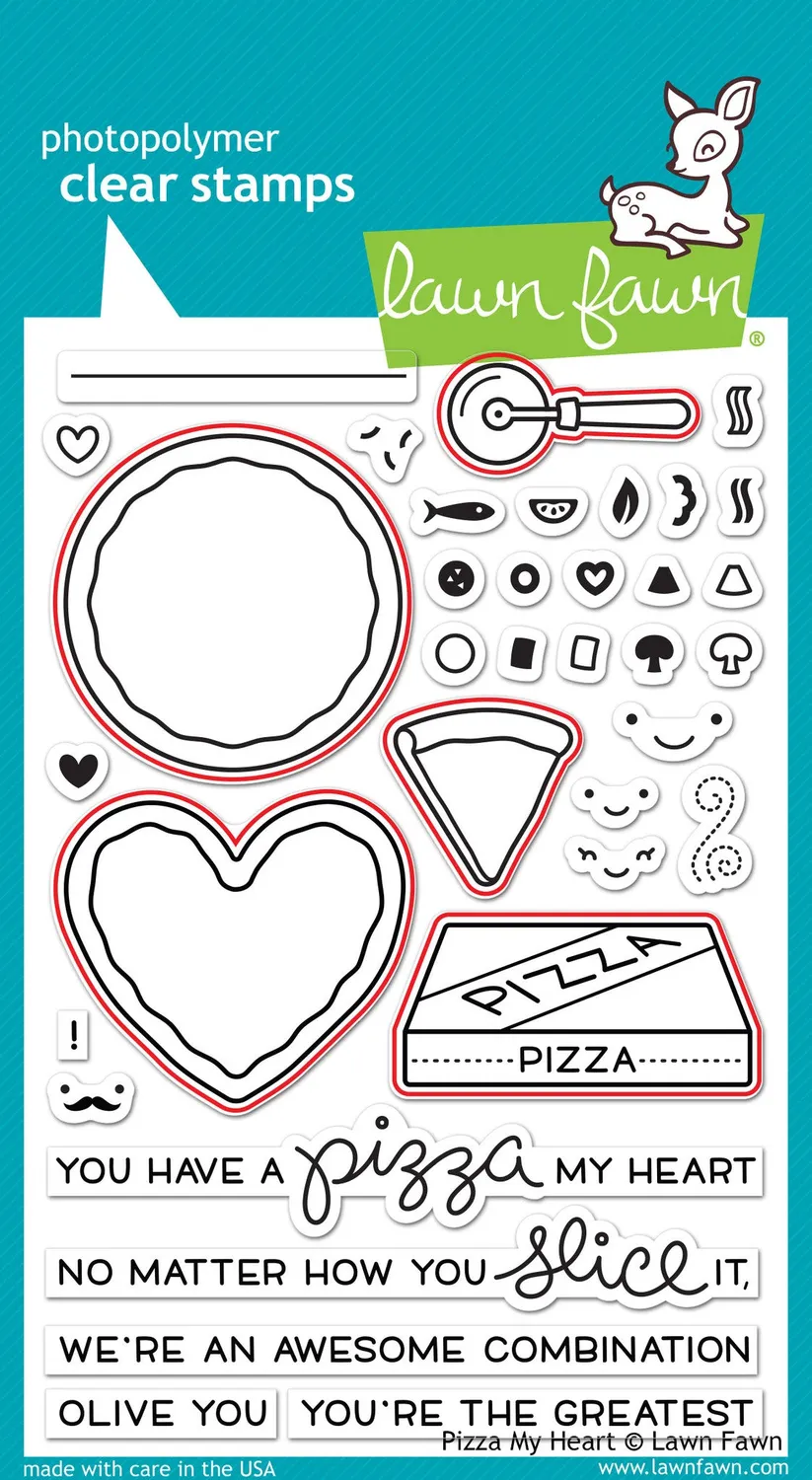 Lawn Fawn Pizza My Heart Lawn Cuts Stanzen Liebe