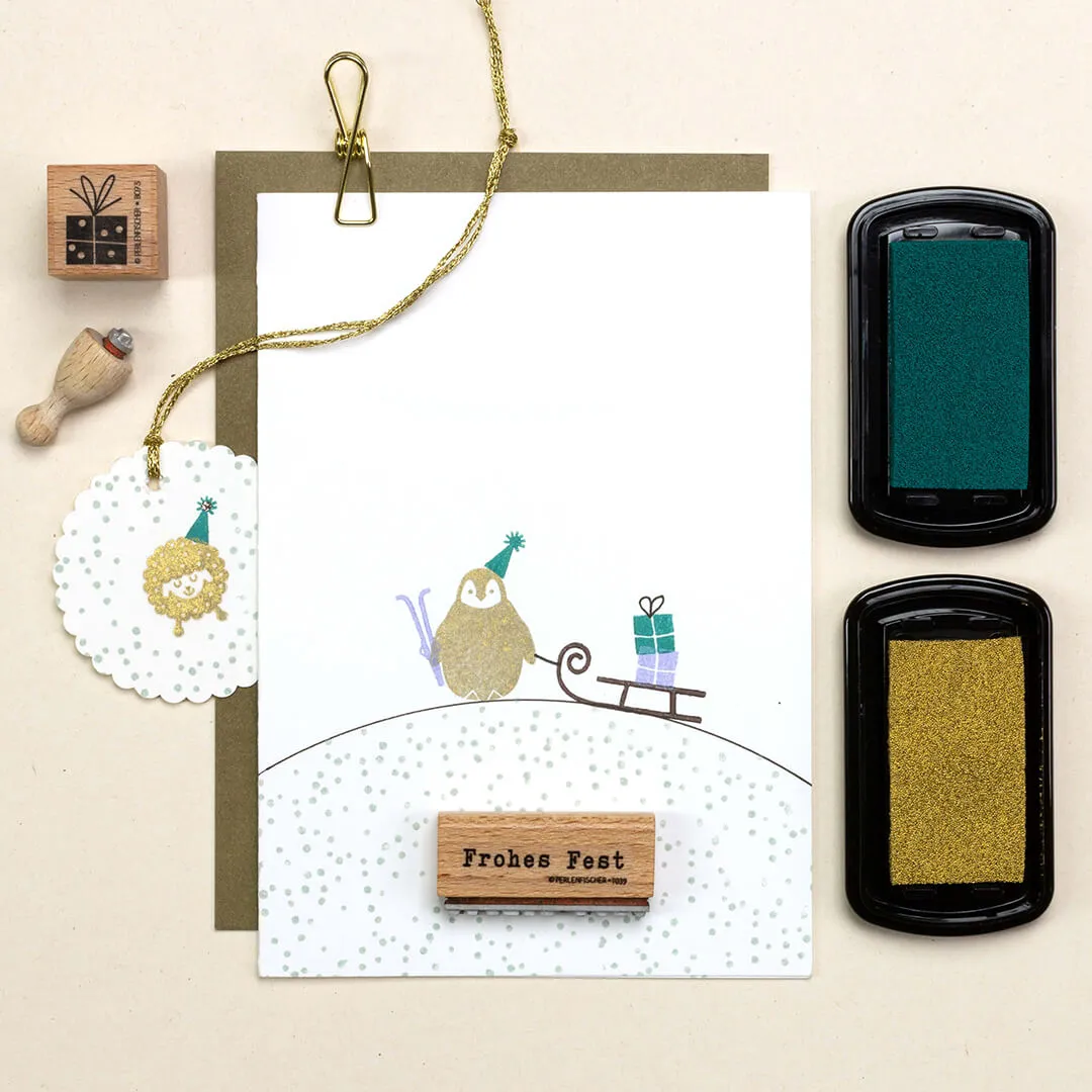 Perlenfischer Pinguinbaby Stempel 25x20 mm Winter