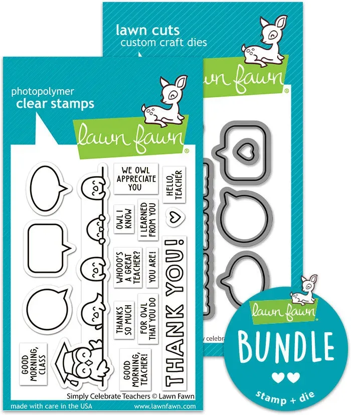 Lawn Fawn Simply Celebrate Teachers Stempel Stanzen Bundle
