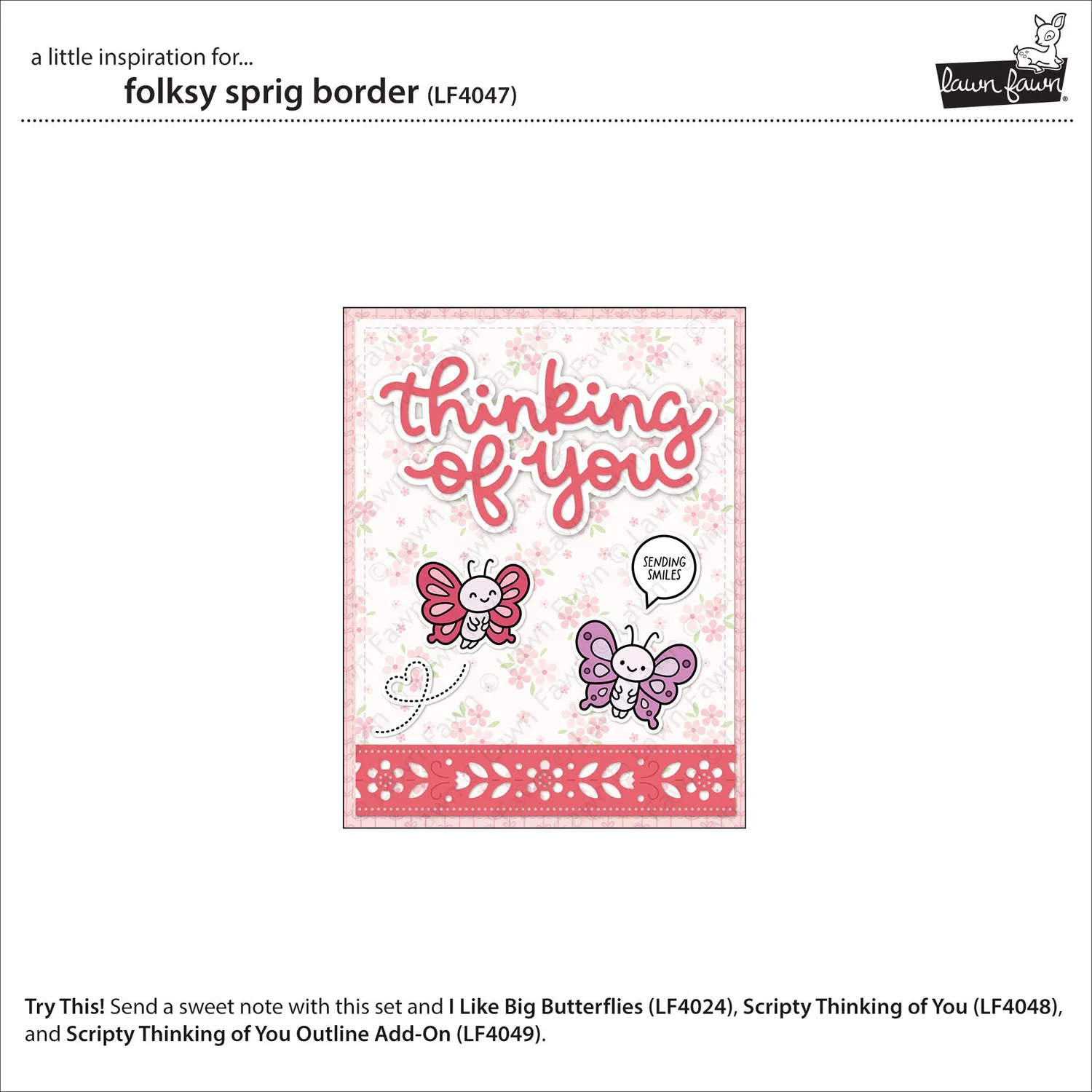 Lawn Fawn Folksy Sprig Border Stanze Bordüre 15,2 cm