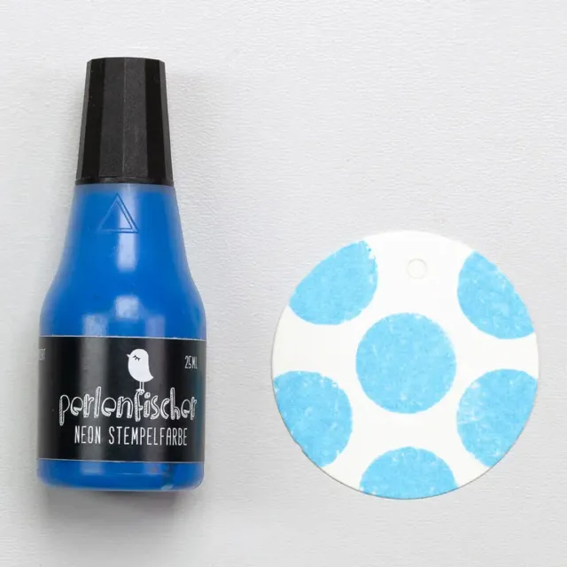 Perlenfischer Neon Blau Stempelfarbe Nachfüller 25 ml
