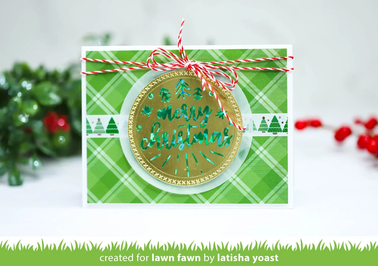 Lawn Fawn Foiled Sentiments Merry Christmas Heißfolienplatte glänzend