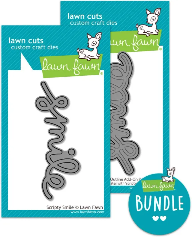 Lawn Fawn Scripty Smile Bundle Stanzschablonen Schriftzug