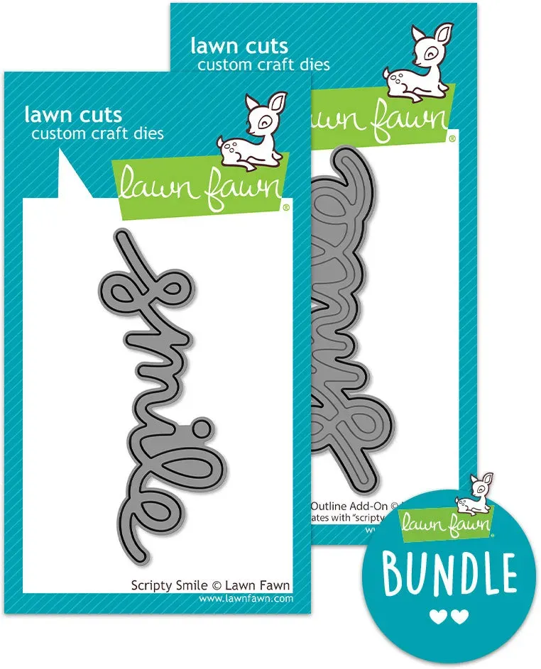 Lawn Fawn Scripty Smile Bundle Stanzschablonen Schriftzug