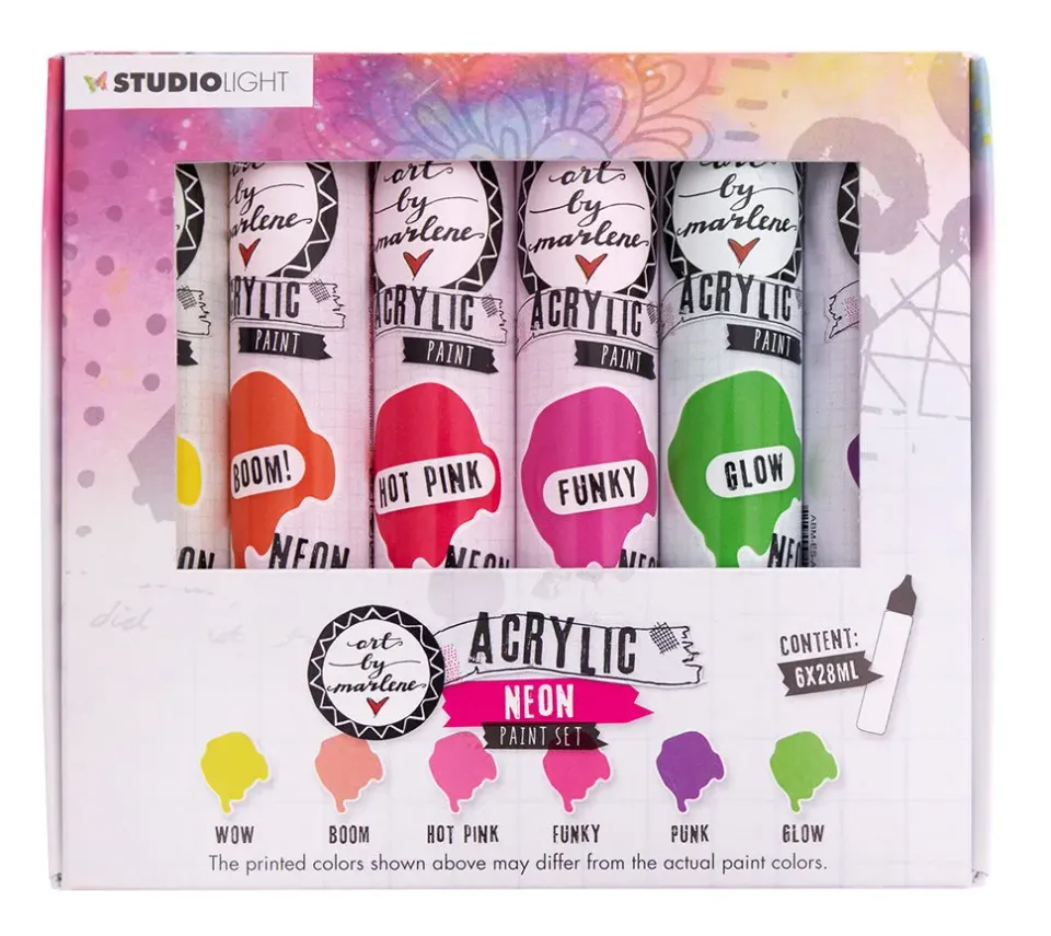 Art by Marlene Essentials Acrylic Paint Acrylfarben Neon 6x28ml