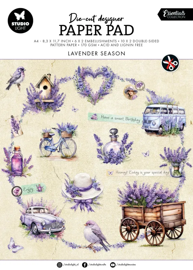 StudioLight Essentials Lavender Season Die-cut Papierblock