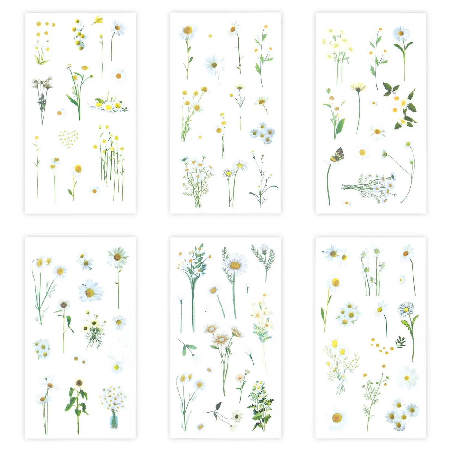 Ieebee Flower Season PET-Sticker 6 Stück Daisy