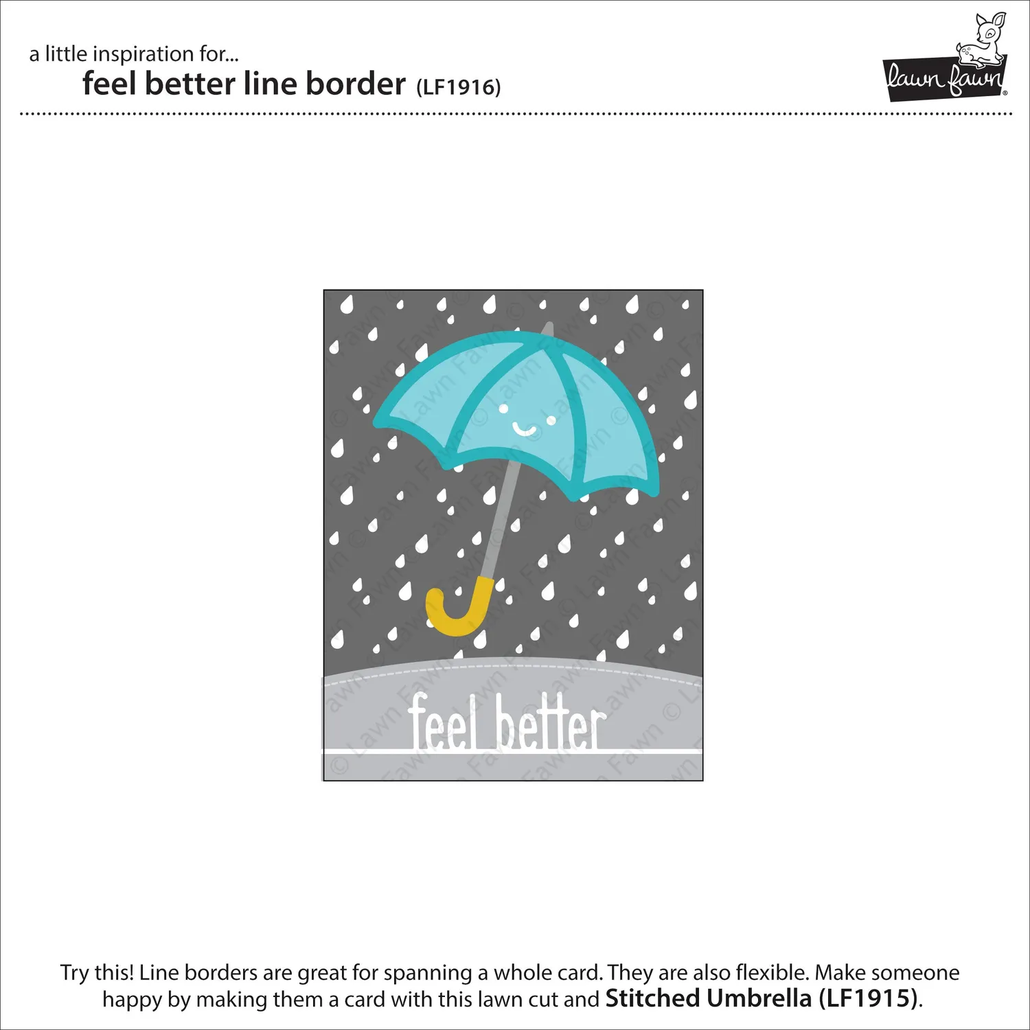 Lawn Fawn Feel Better Line Border Lawn Cuts Stanze