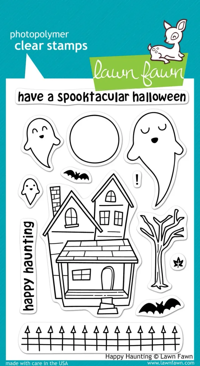 Lawn Fawn Happy Haunting Stempelset Halloween 13tlg